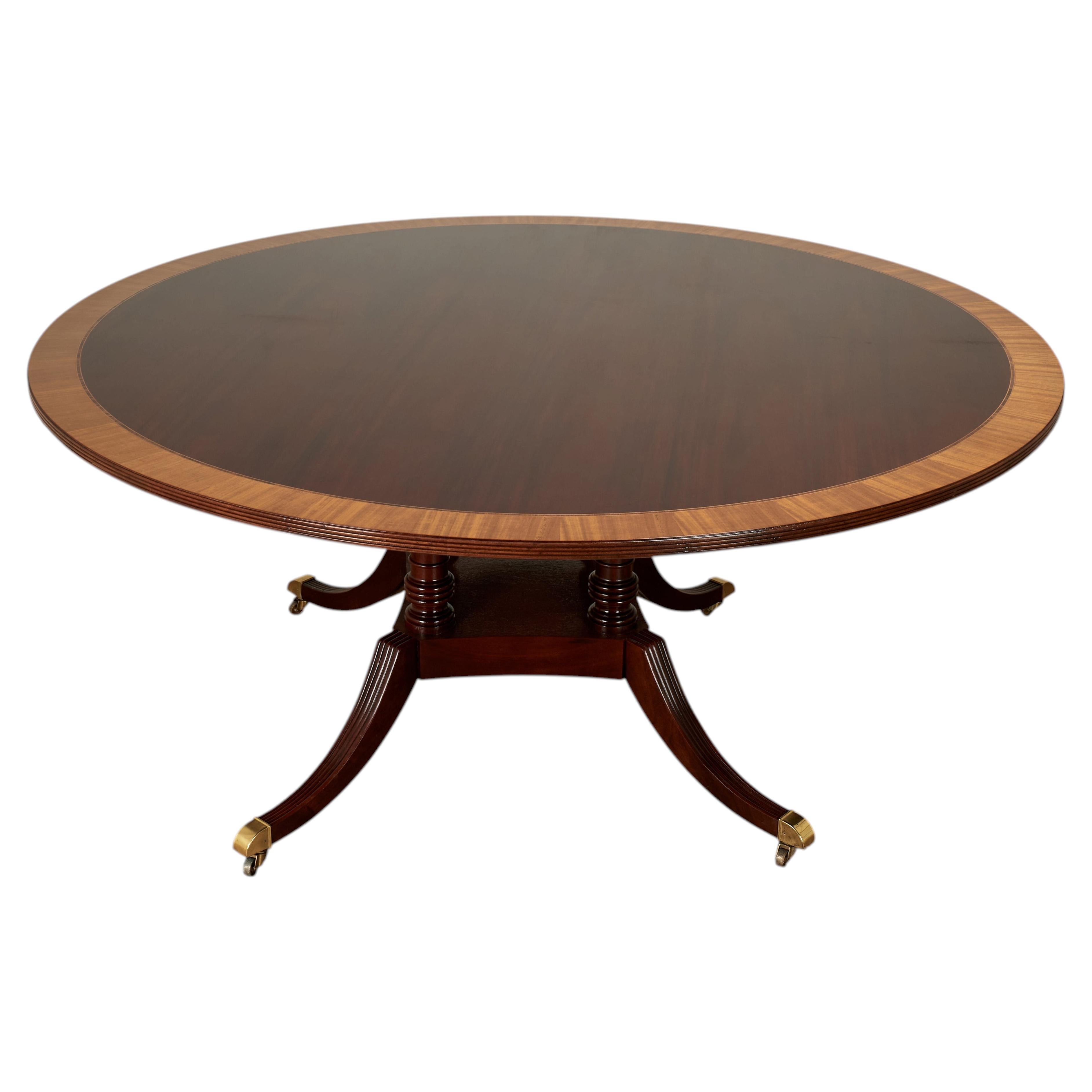 Large Round Regency Style Dining Table