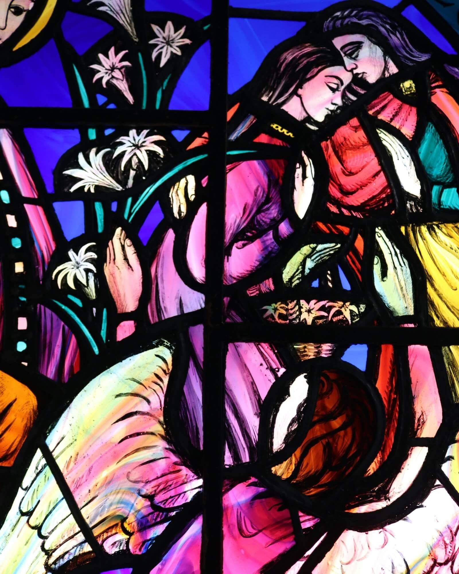 Großes rundes religiöses schottisches Kirchenfenster aus Glas im Zustand „Relativ gut“ im Angebot in Wormelow, Herefordshire
