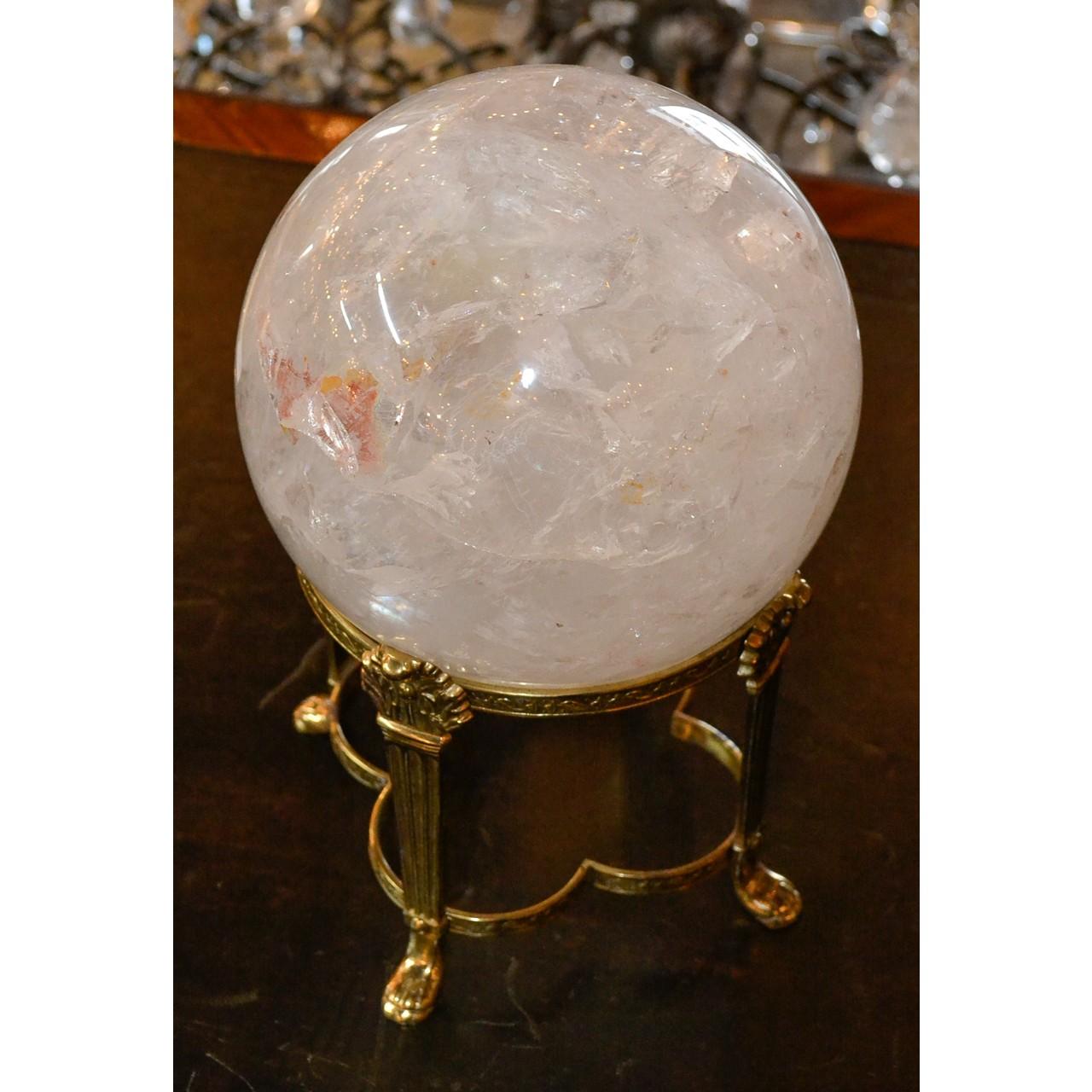 large crystal ball with stand