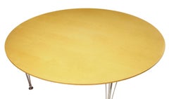 Large Round Scandinavian Bruno Mathsson Birch Dining Table