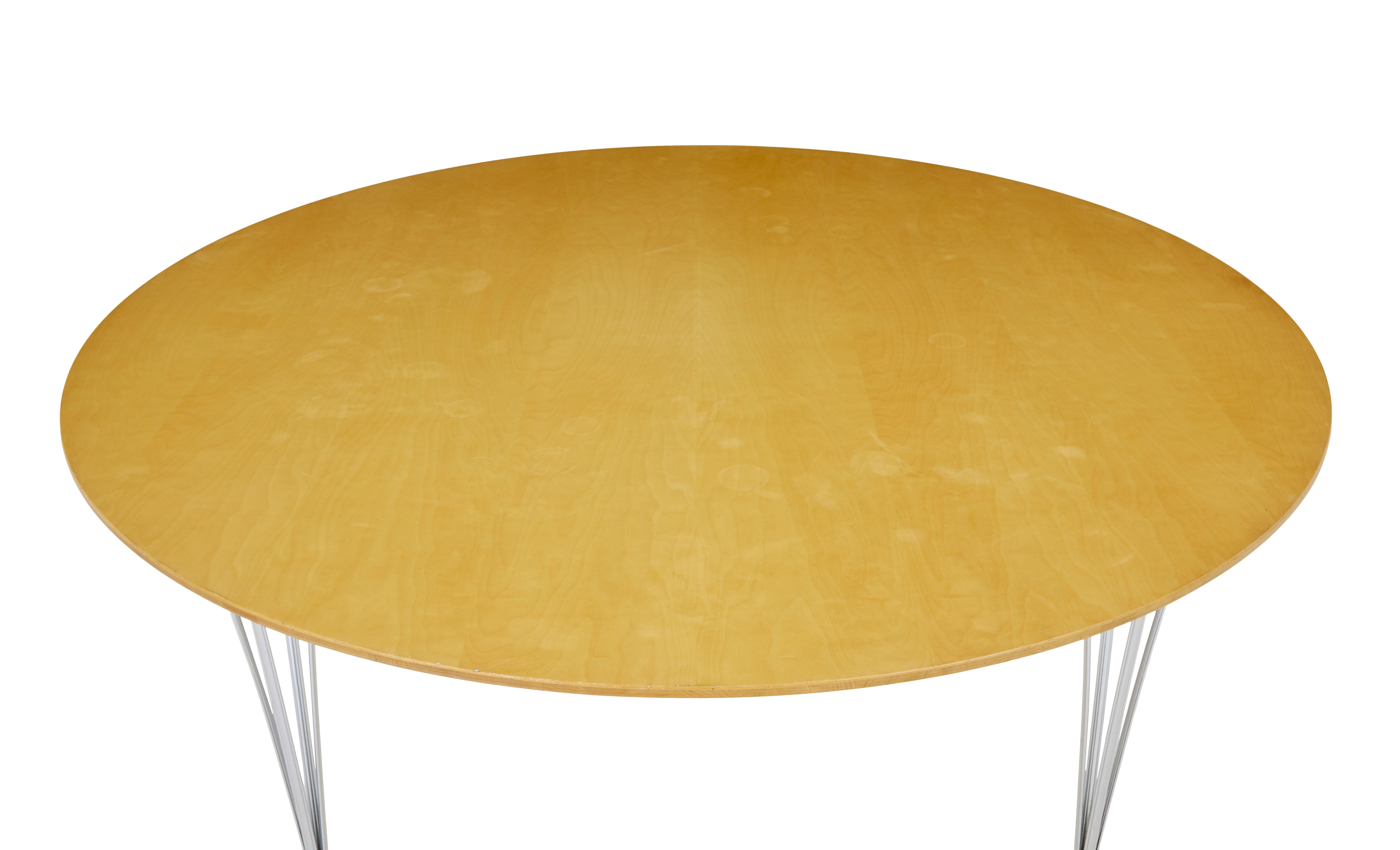 Modern Large round Scandinavian Bruno Mathsson birch dining table For Sale