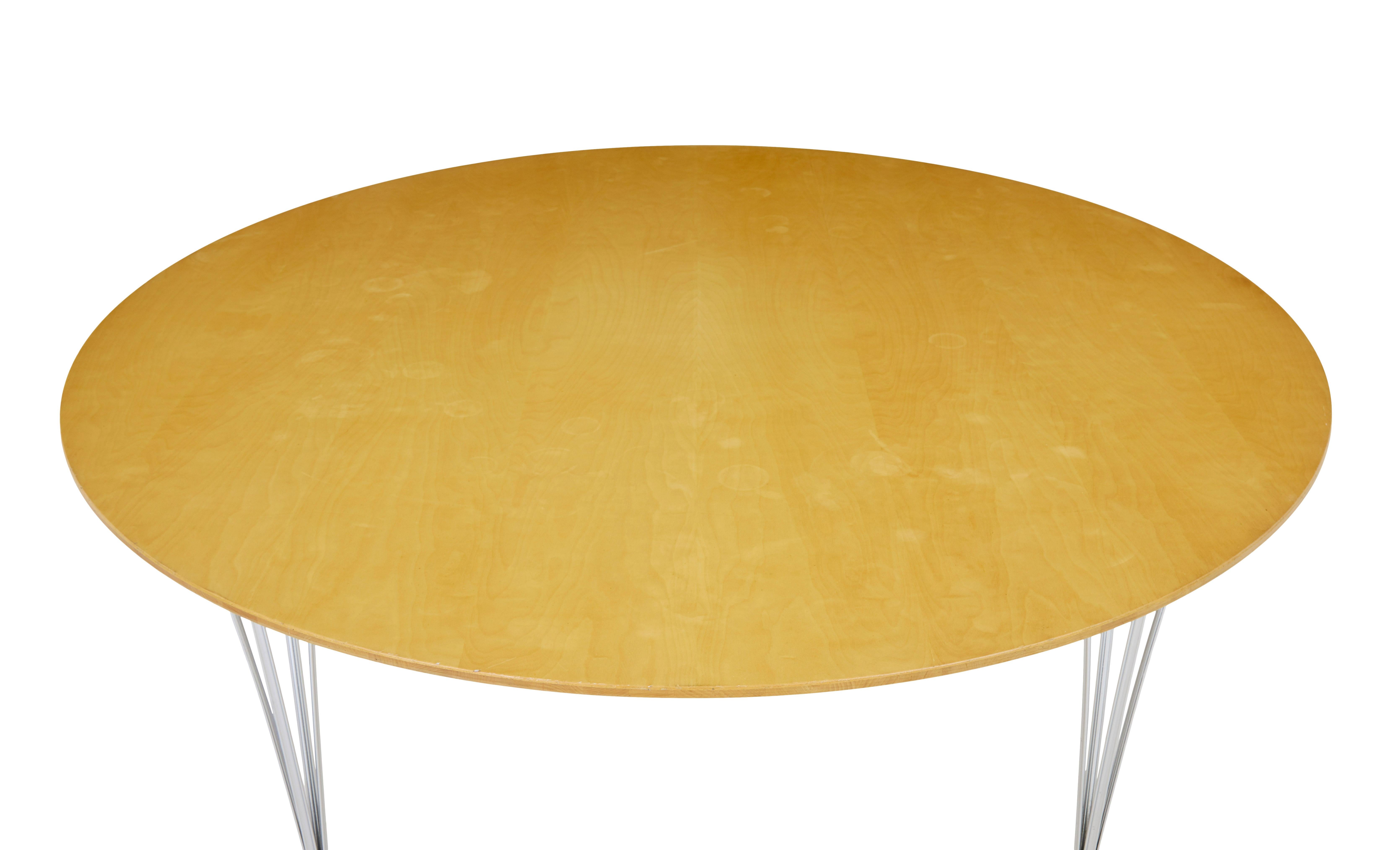 Mid-Century Modern Large round Scandinavian Bruno Mathsson birch dining table For Sale