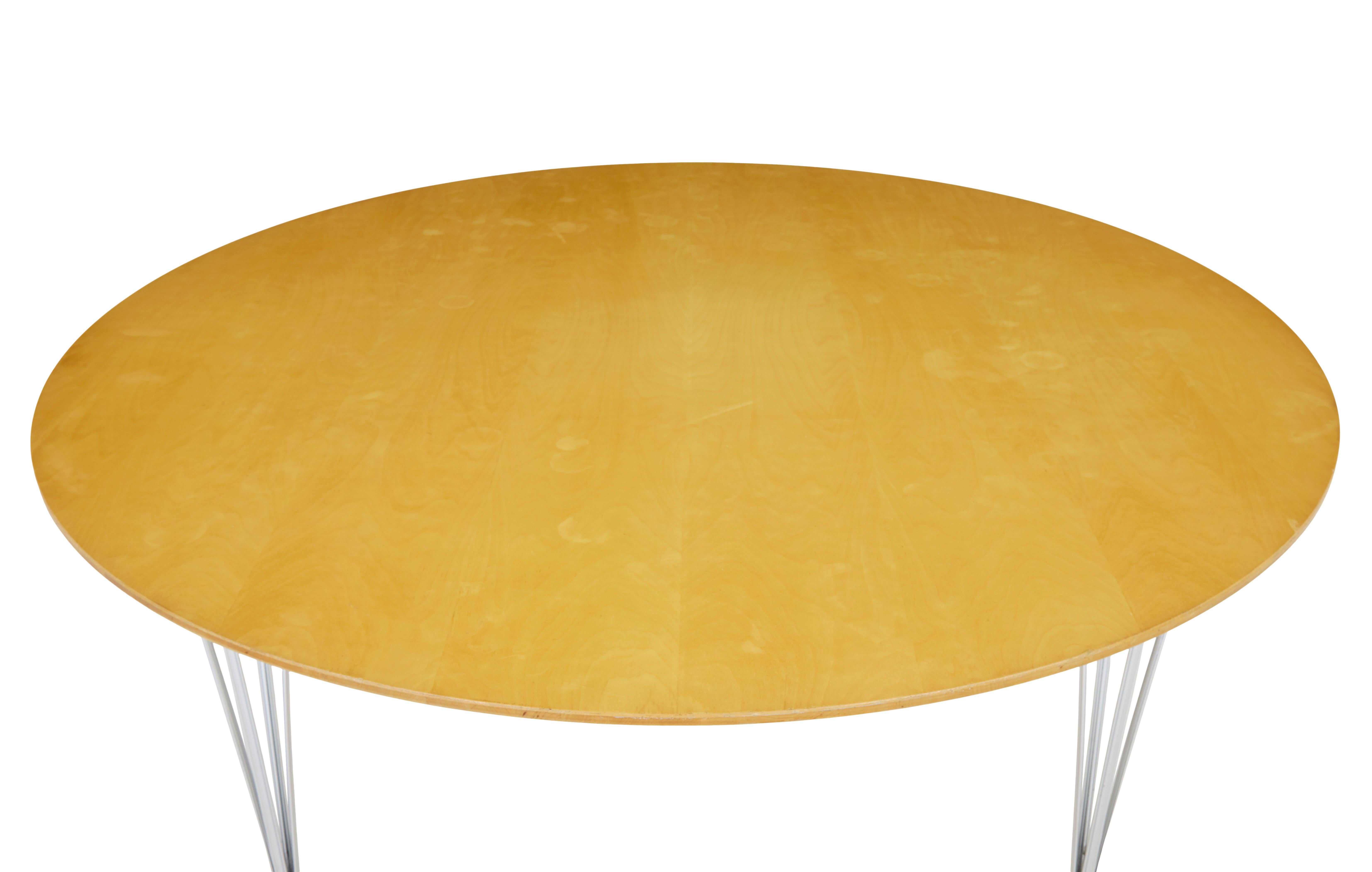 Swedish Large round Scandinavian Bruno Mathsson birch dining table For Sale