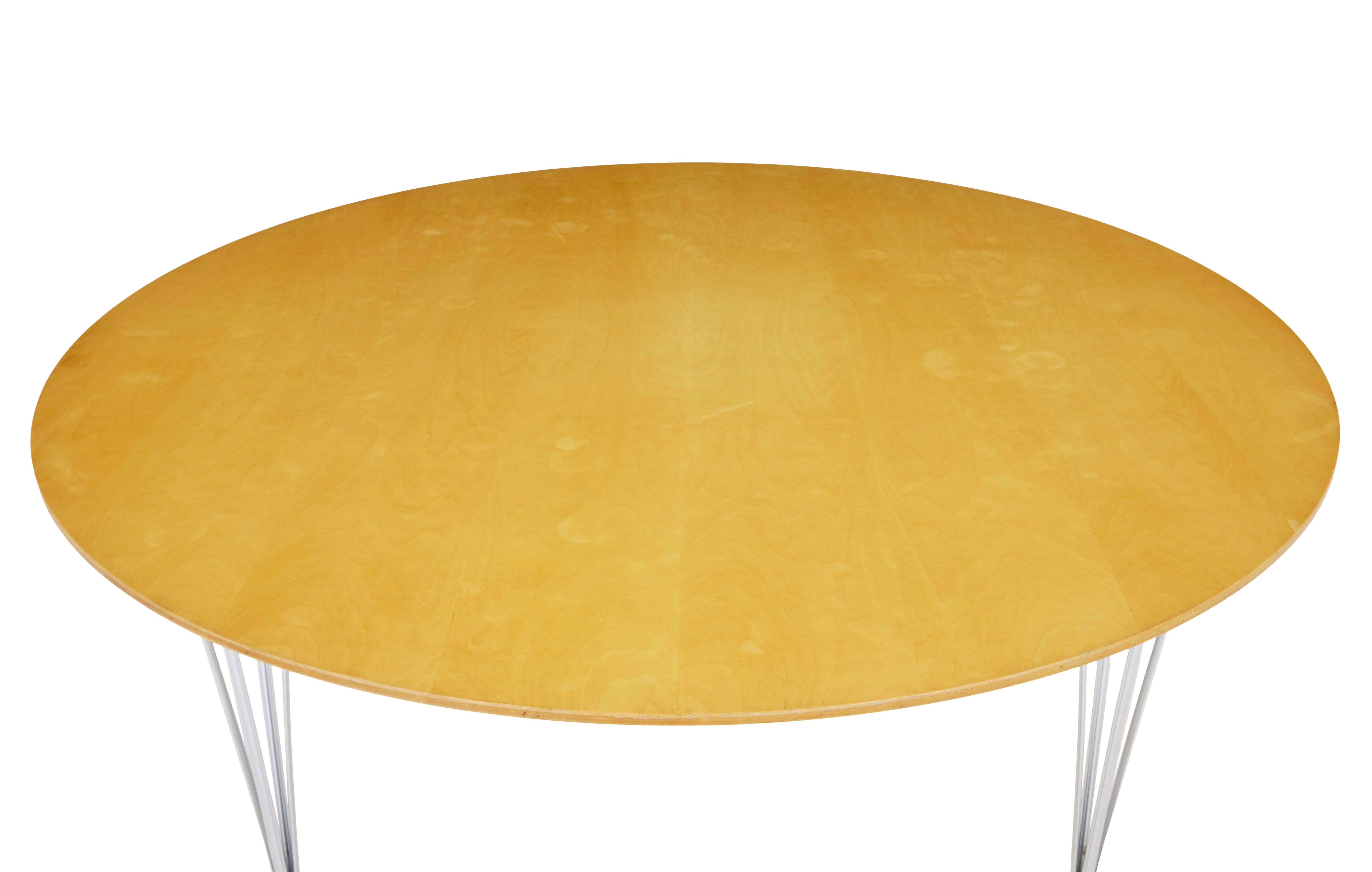 Swedish Large round Scandinavian Bruno Mathsson birch dining table For Sale