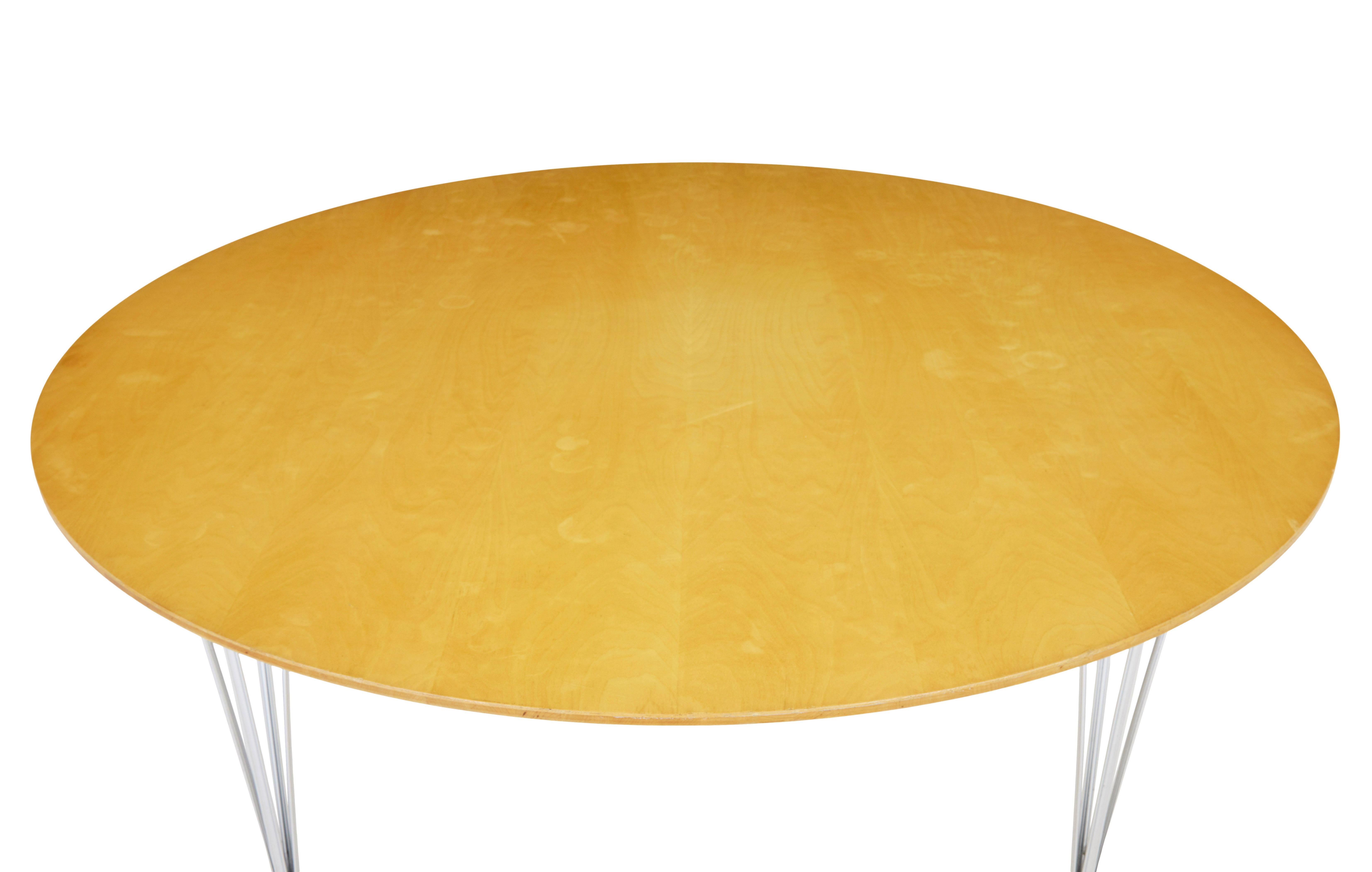 Large round Scandinavian Bruno Mathsson birch dining table Sueco en venta