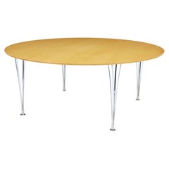 Vintage Large round Scandinavian Bruno Mathsson birch dining table