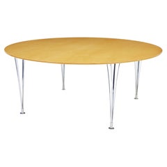 Grande table à manger scandinave ronde en bouleau de Bruno Mathsson