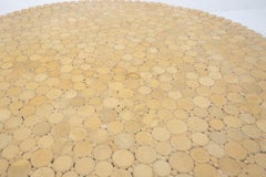 Large Round Sheath of Bamboo Round Coffee Table Mid Century Modern McGuire MINT!