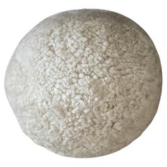 Large Round Sherpa Sphere Accent Pillow in Pearl Natural
