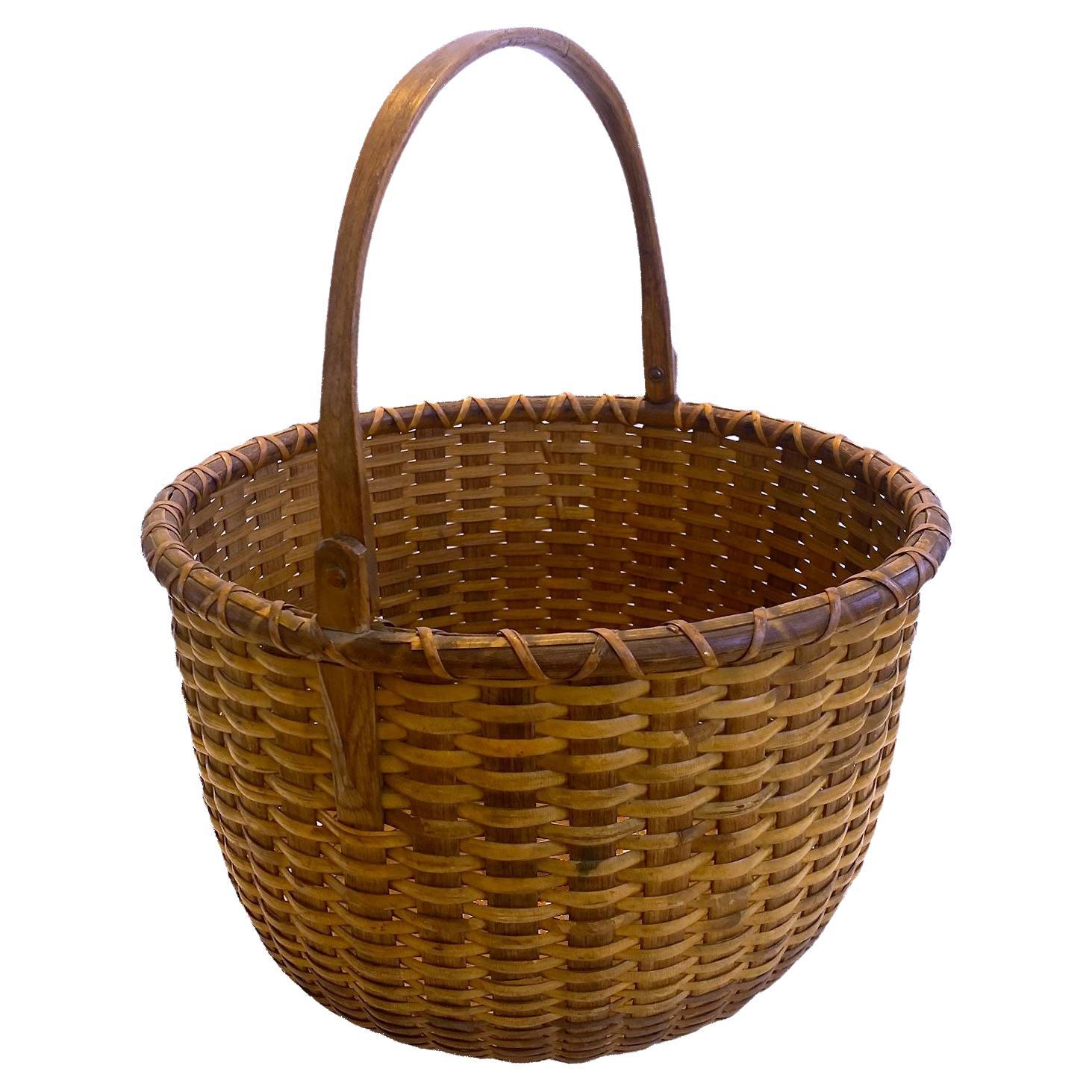Grand panier rond signé Nantucket Lightship par Folger en vente