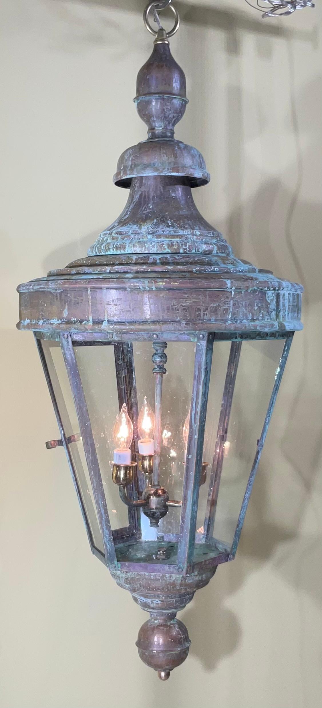 Large  Round Six Sides Hanging Copper Lantern 3