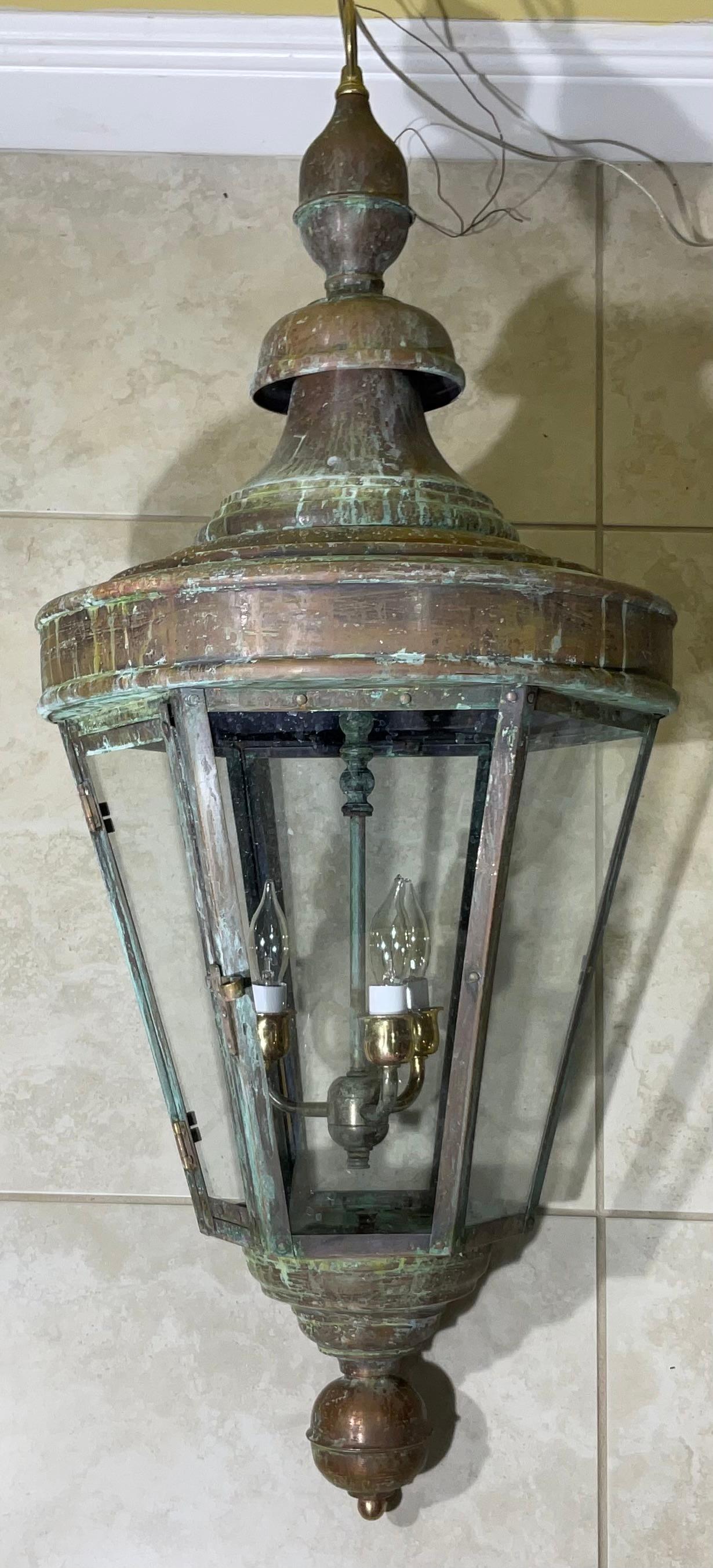 Large  Round Six Sides Hanging Copper Lantern 6