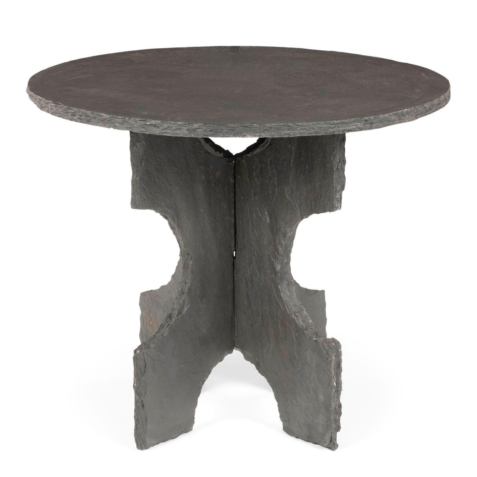 Moderne Grande table ronde en ardoise en vente