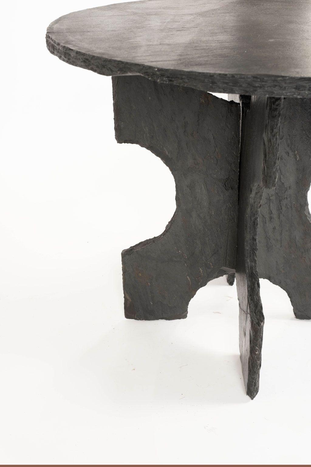 Grande table ronde en ardoise Bon état - En vente à Houston, TX