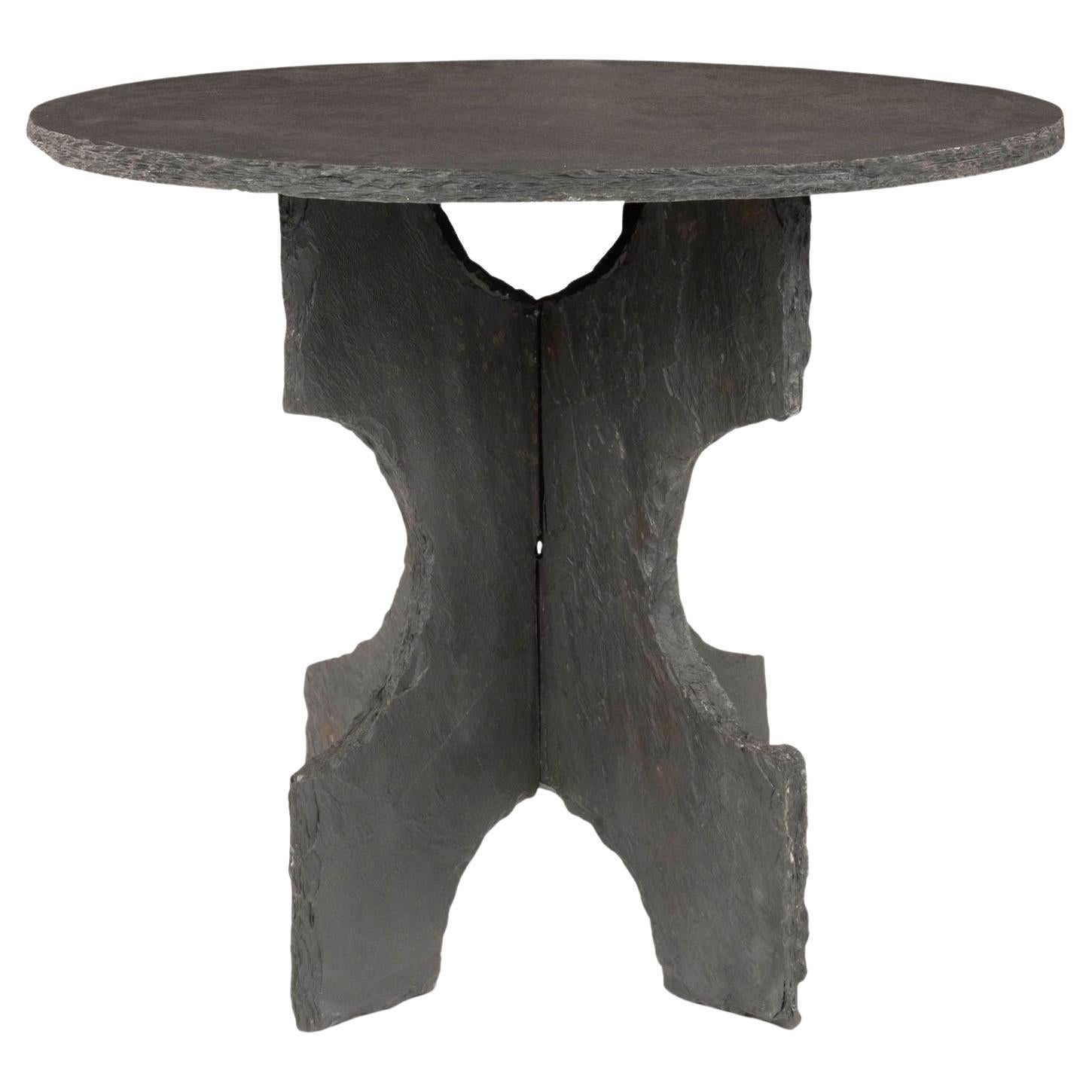 Grande table ronde en ardoise