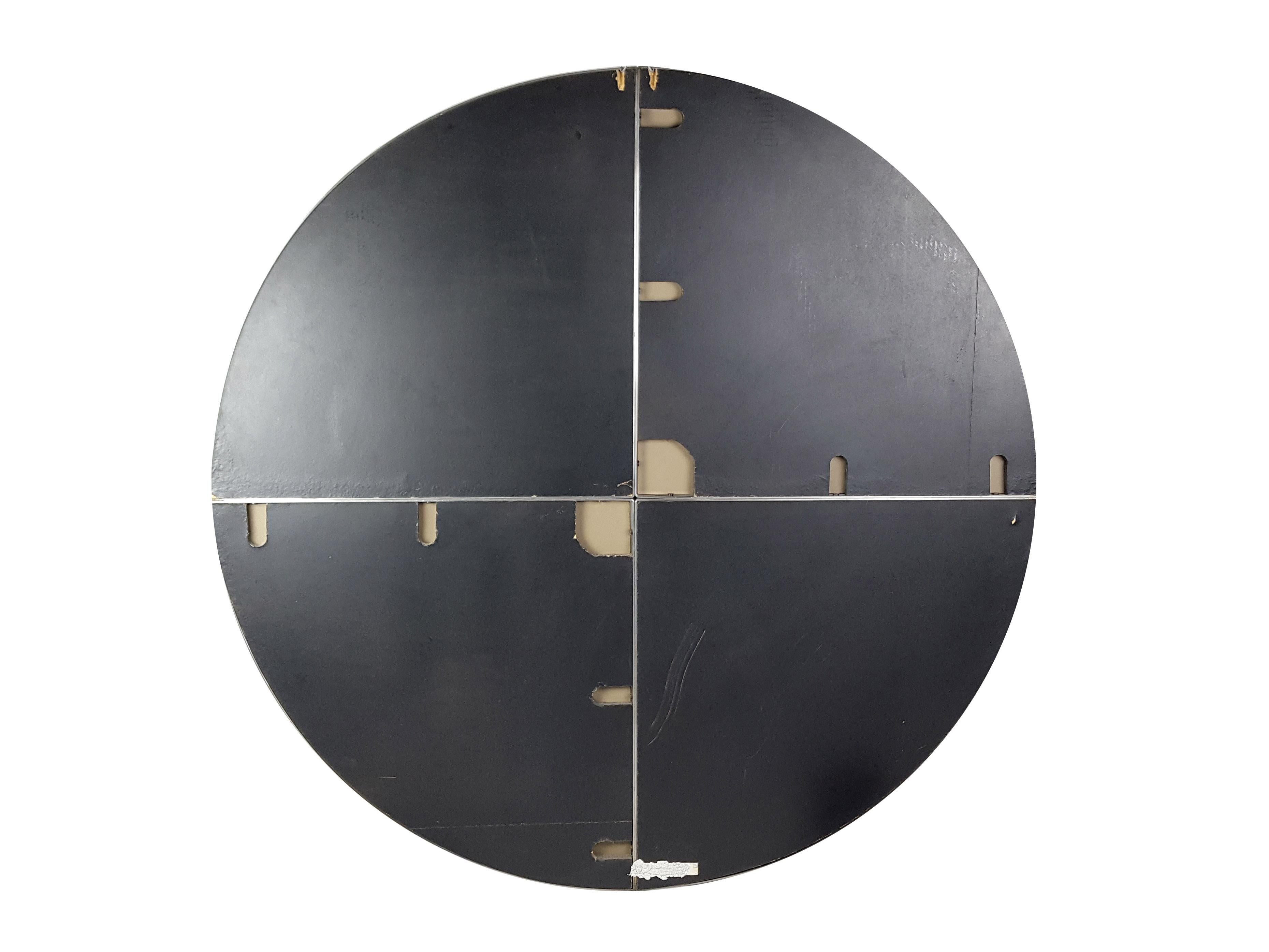 Large Round Steel Wall Mirror by Vittorio Introini for Saporiti Italia, 1970s For Sale 4