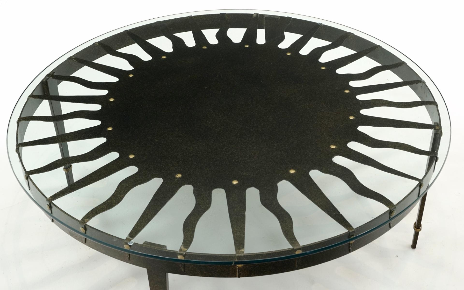 large round glass coffee table