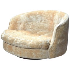 Large Round Swivel Lounge Chair by Milo Baughman for Thayer Coggin