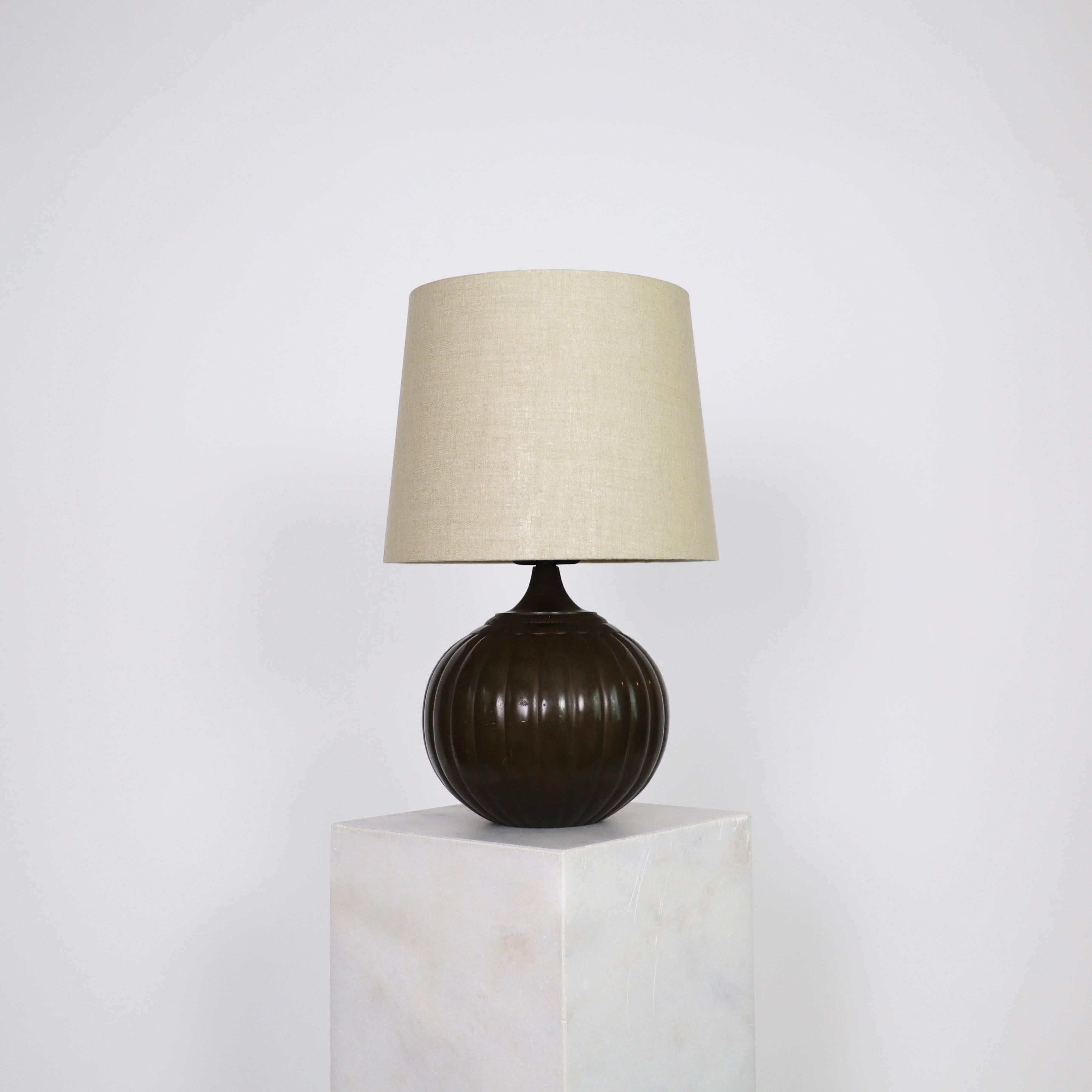 Art Deco Large Round Table Lamp by Just Andersen, 1930s, Denmark For Sale