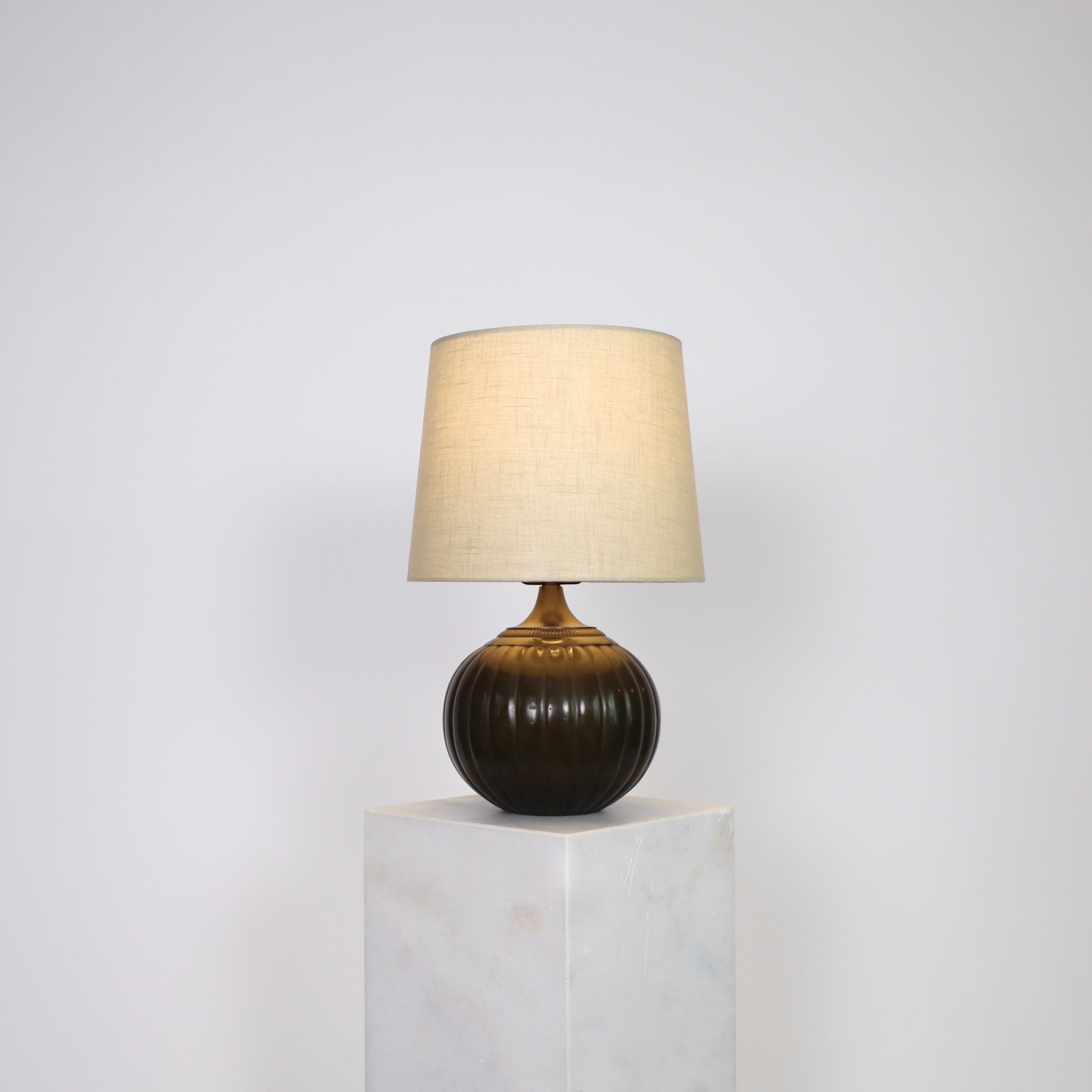 Danish Large Round Table Lamp by Just Andersen, 1930s, Denmark For Sale