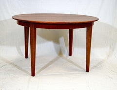 Large Round Teak Dining Table, Omann Jun, Four Leaves