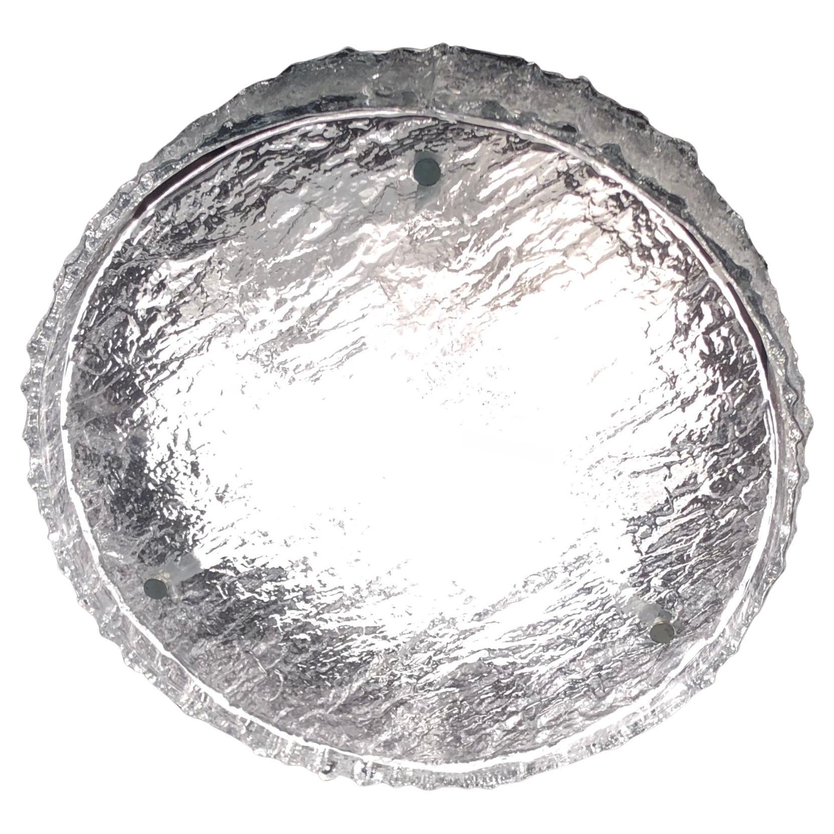 Large Round Textured Glass Fish Mount by Kaiser, Germany, 1960s