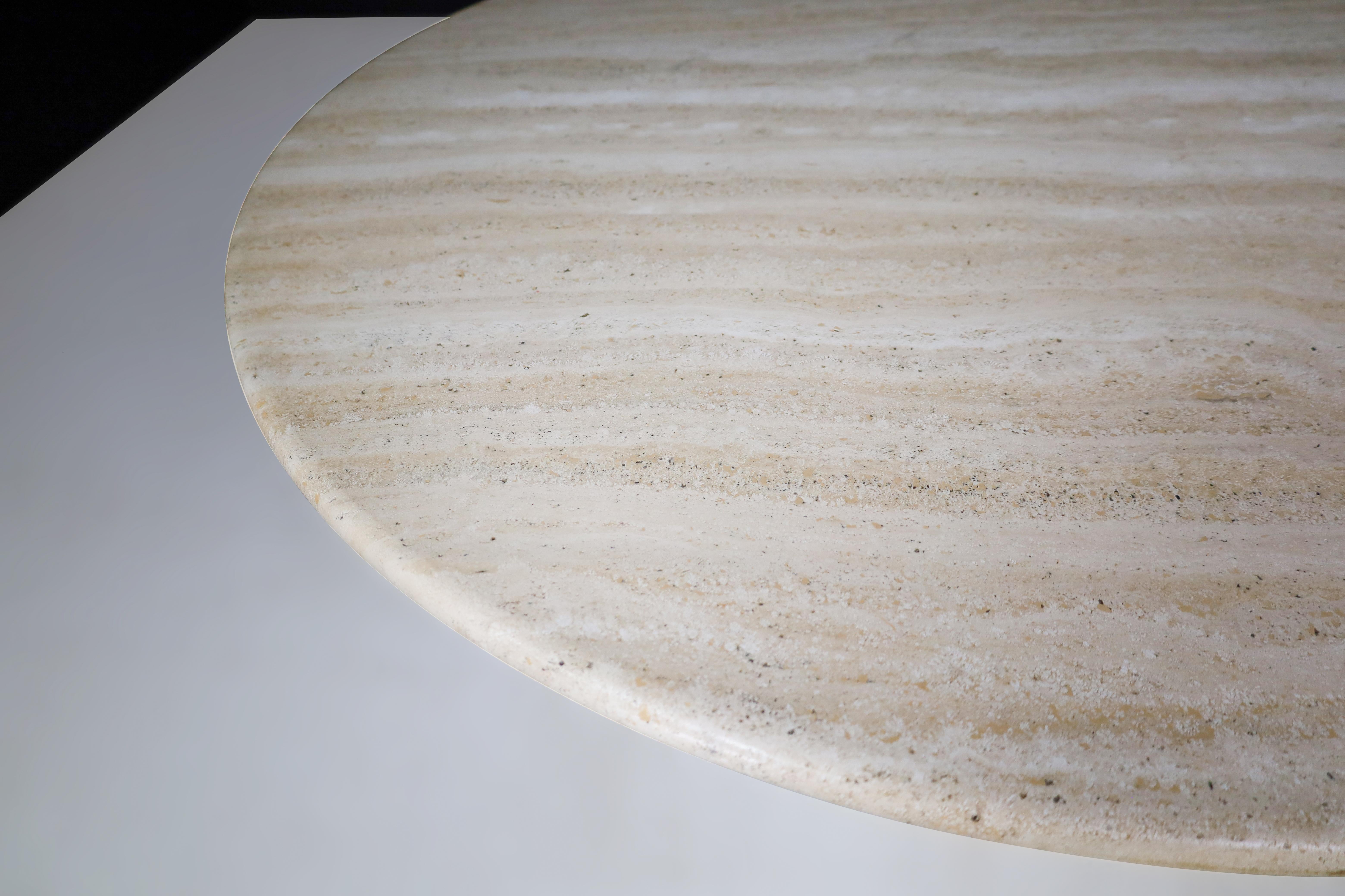 Mid-Century Modern Round Travertine Dining or Centre Table, Italy, 1970s For Sale 12
