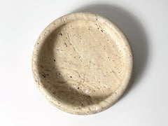 Große runde Schale aus Travertinstein von Di Rosa und Giusti für Up & Up Italien 1970er