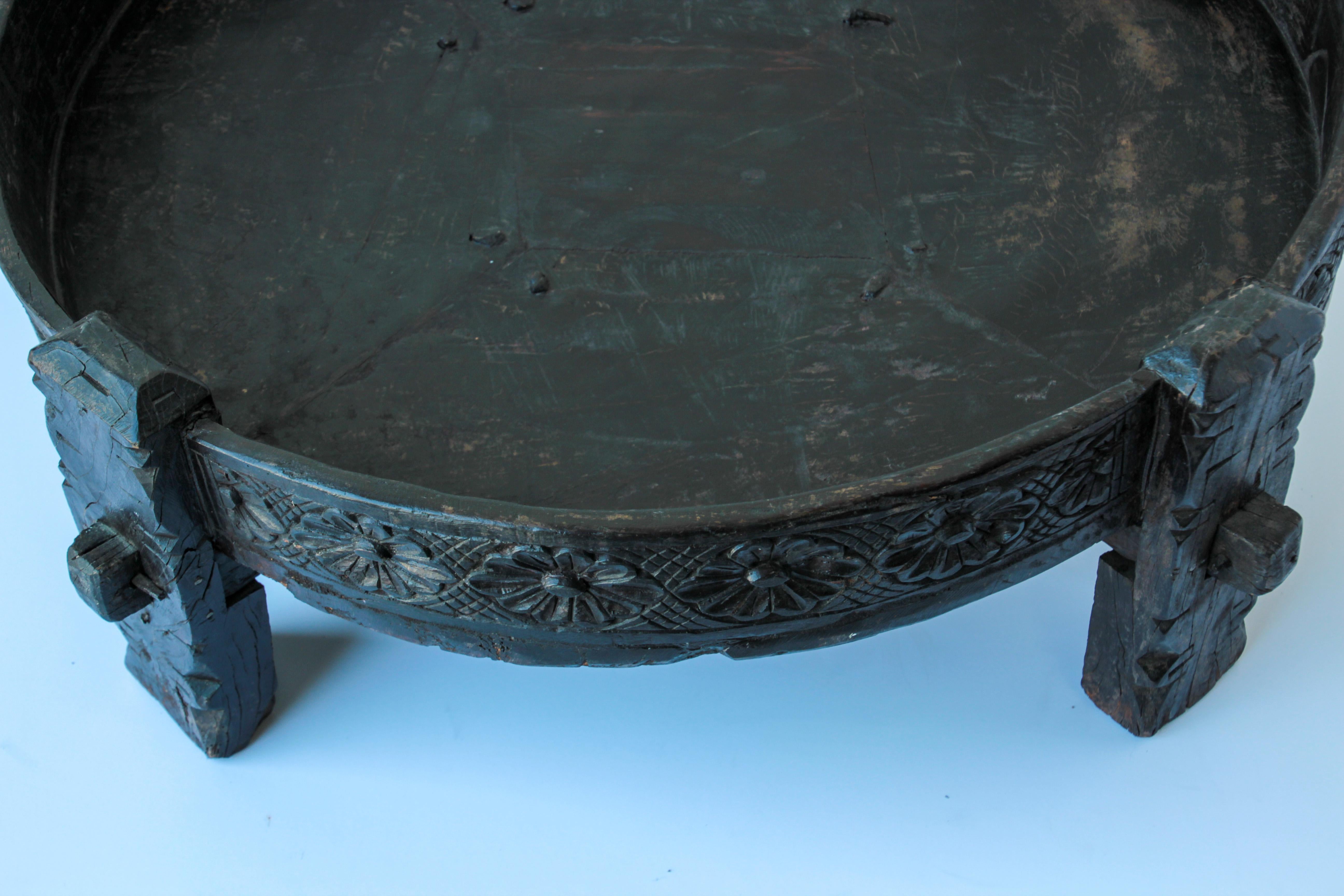 Large Round Tribal Low Grinder Table 5
