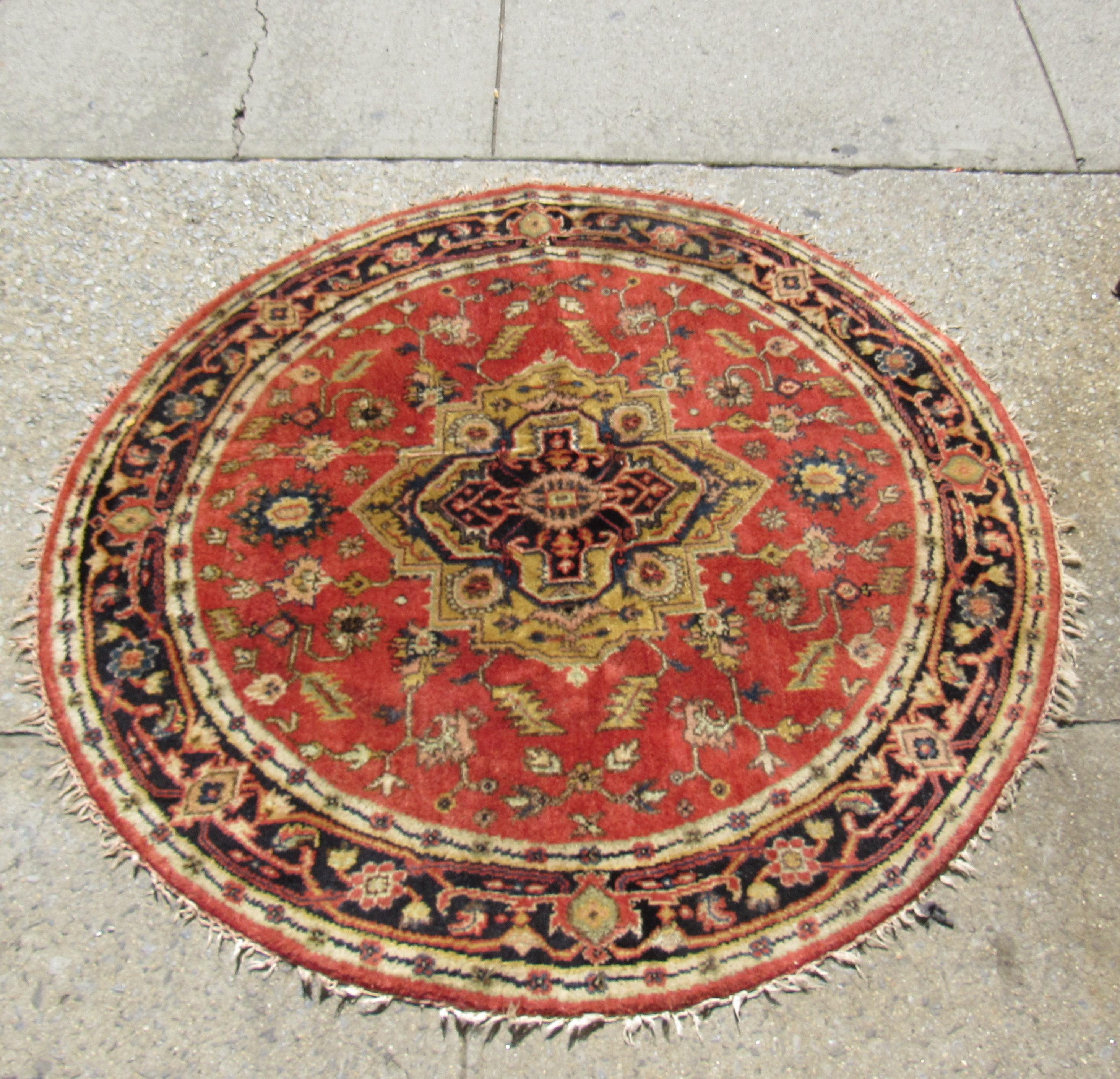 Beautifully made oriental rug in a unique circular shape. At 70