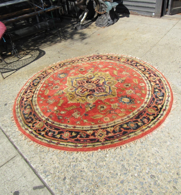 Large Round Vintage Oriental Rug For Sale at 1stDibs