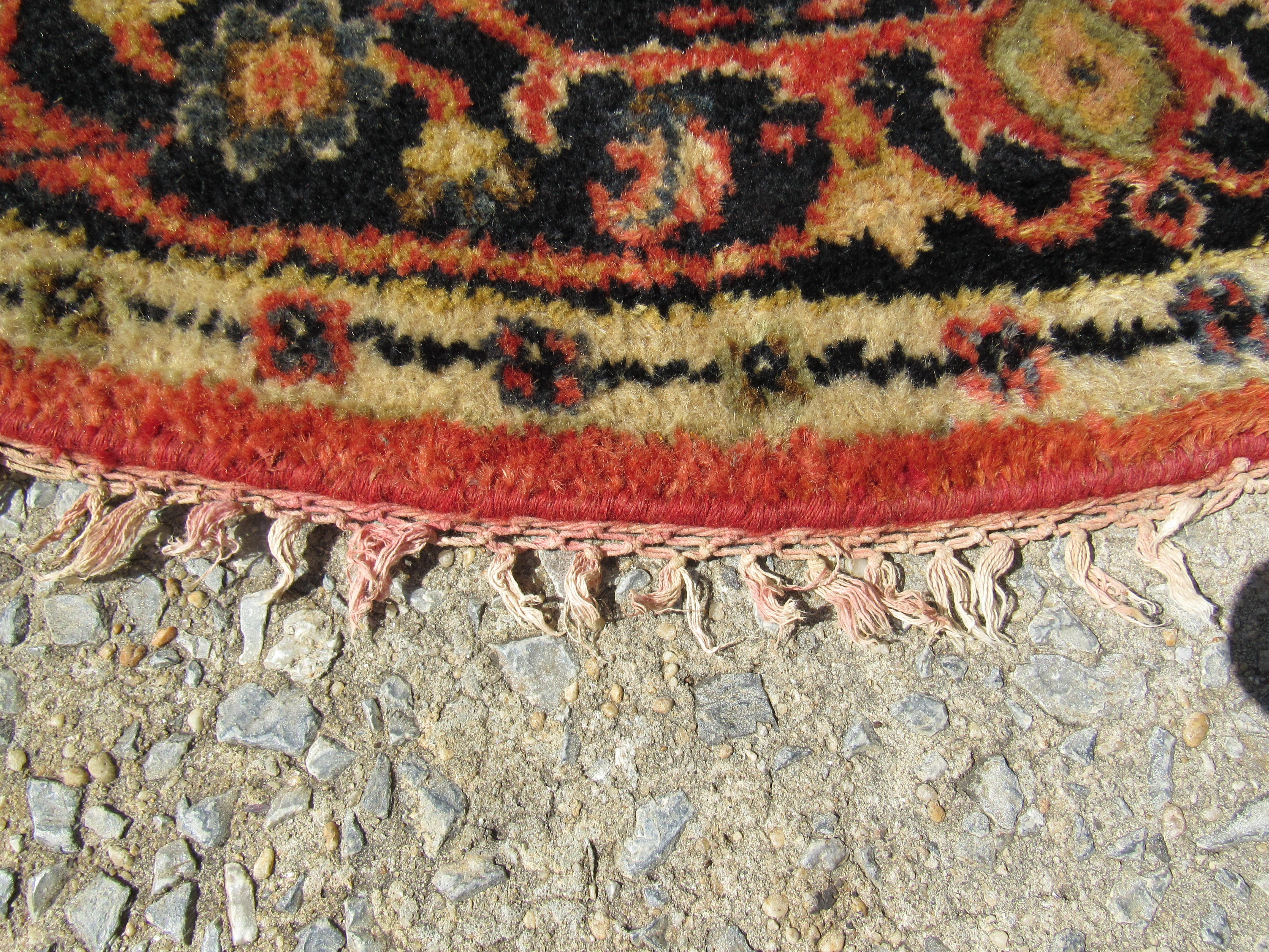 20th Century Large Round Vintage Oriental Rug For Sale