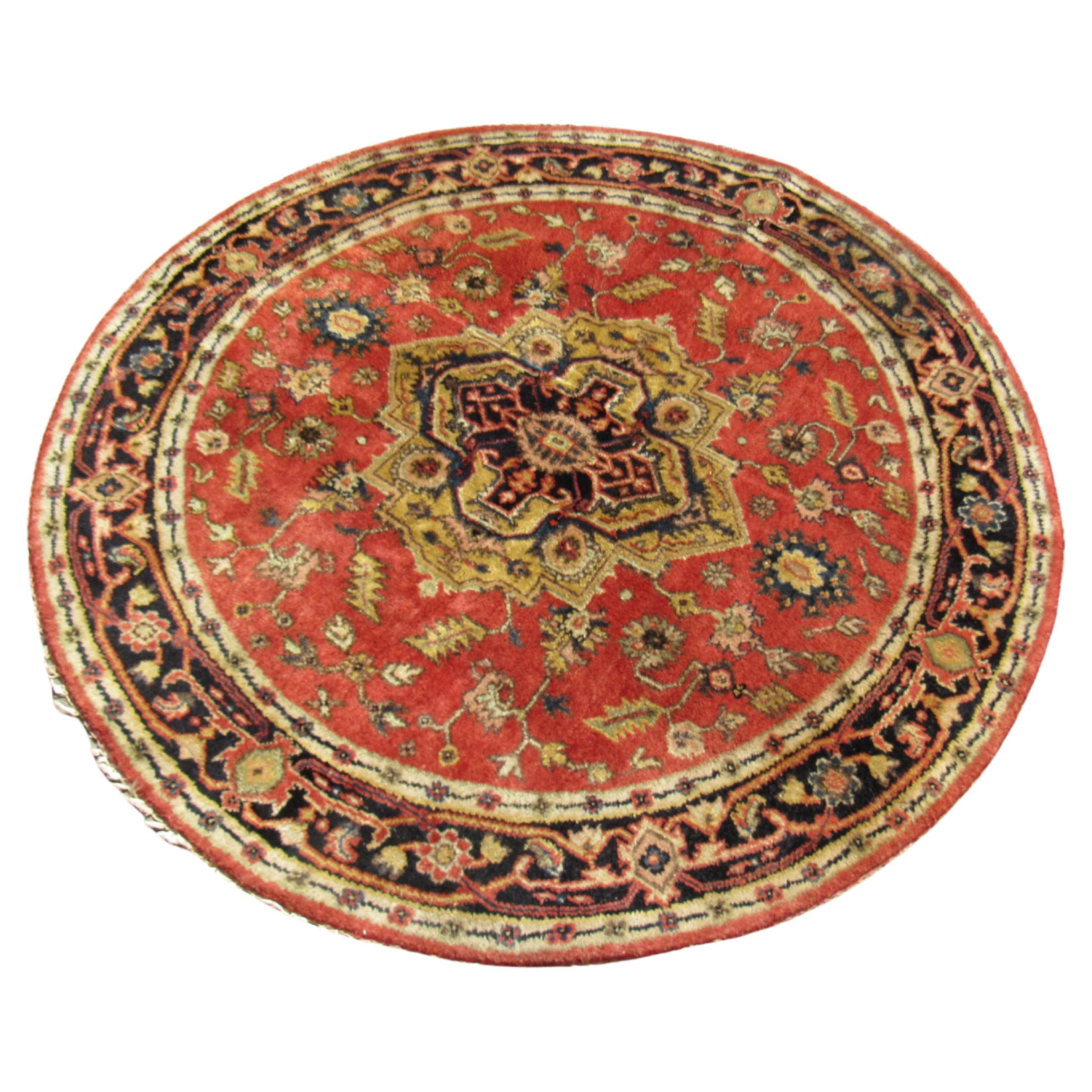 Orientalischer runder Vintage-Teppich im Angebot