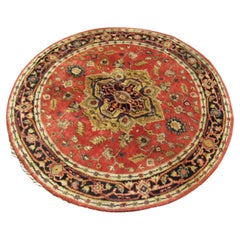 Large Round Vintage Oriental Rug