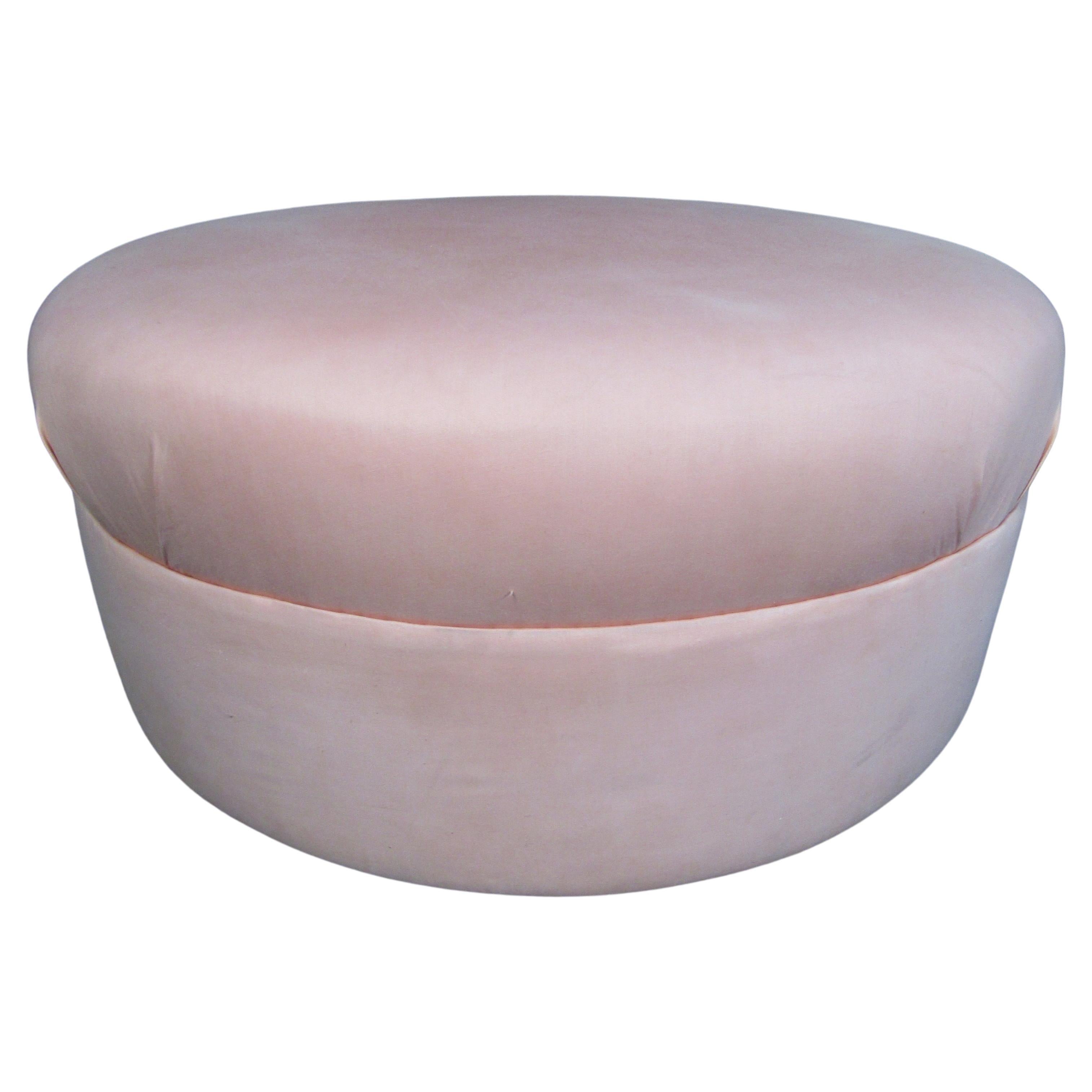 Large Round Vintage Ottoman