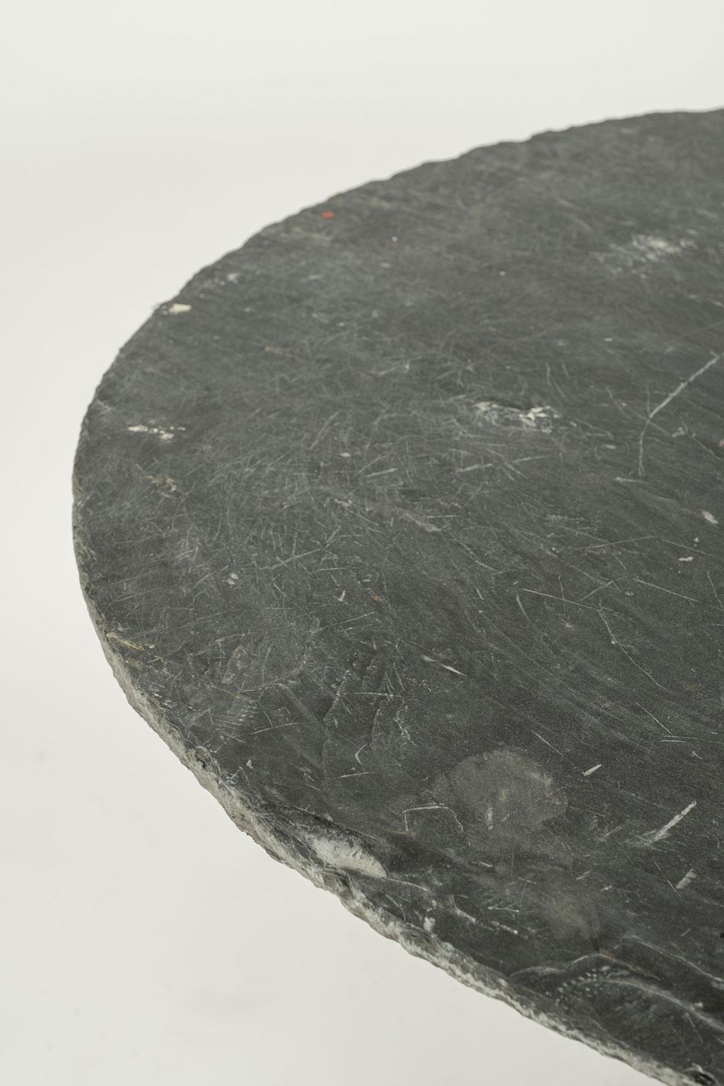 Large Round Vintage Slate Table 2
