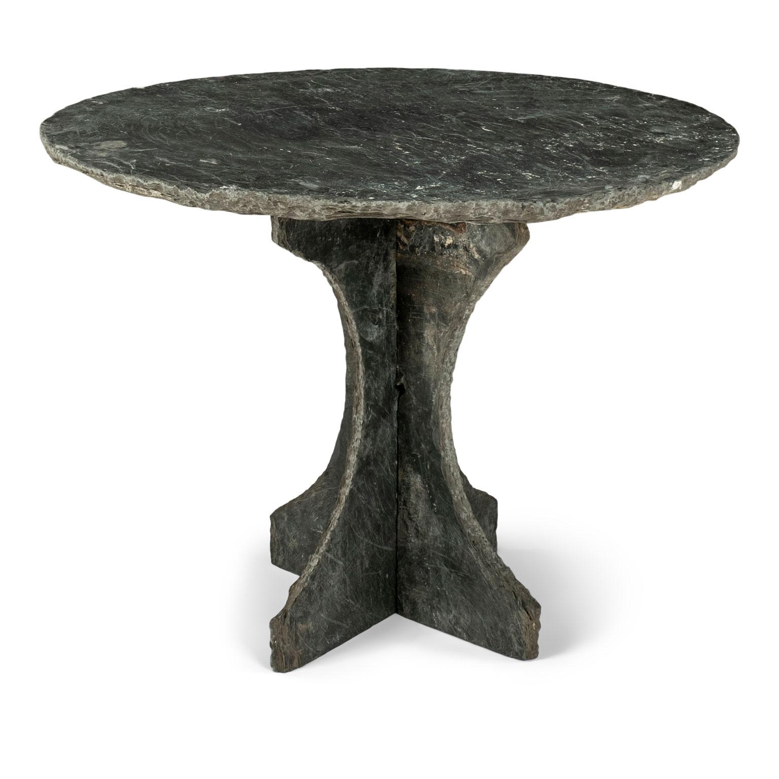 Large Round Vintage Slate Table at 1stDibs round slate table