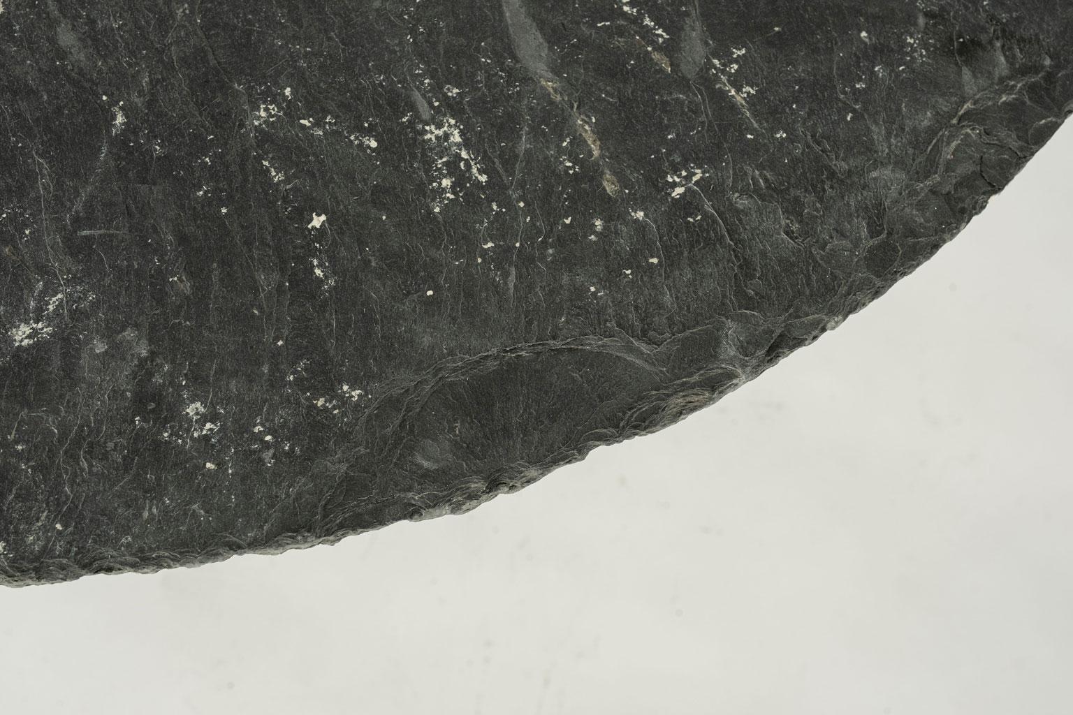 French Large Round Vintage Slate Table