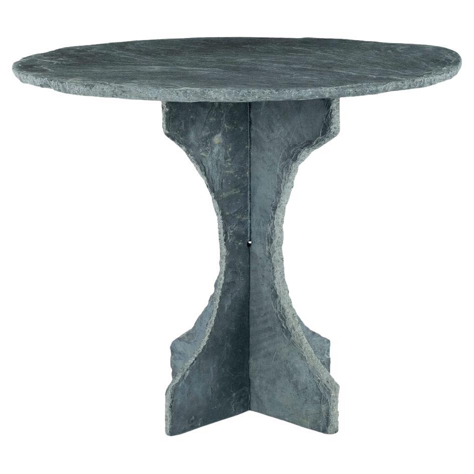 Large Round Vintage Slate Table