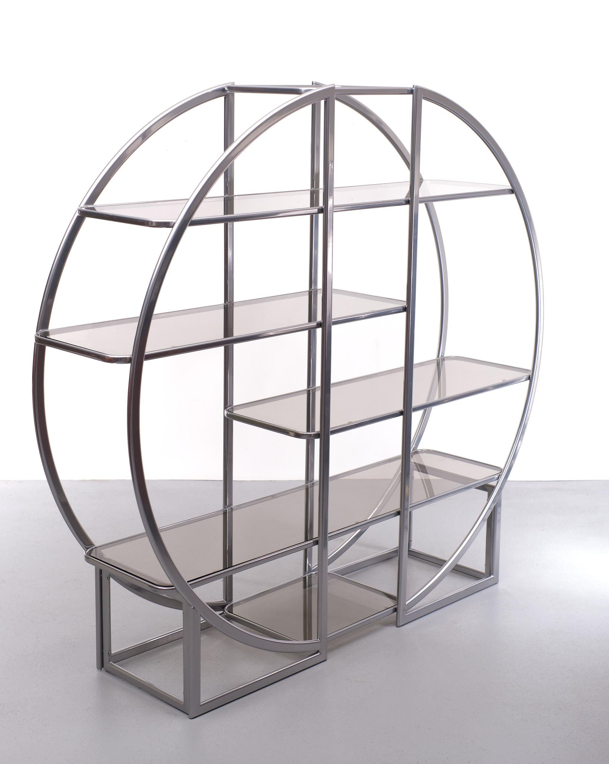 Late 20th Century Large Round Vitrine Hollywood Regency, 1970s