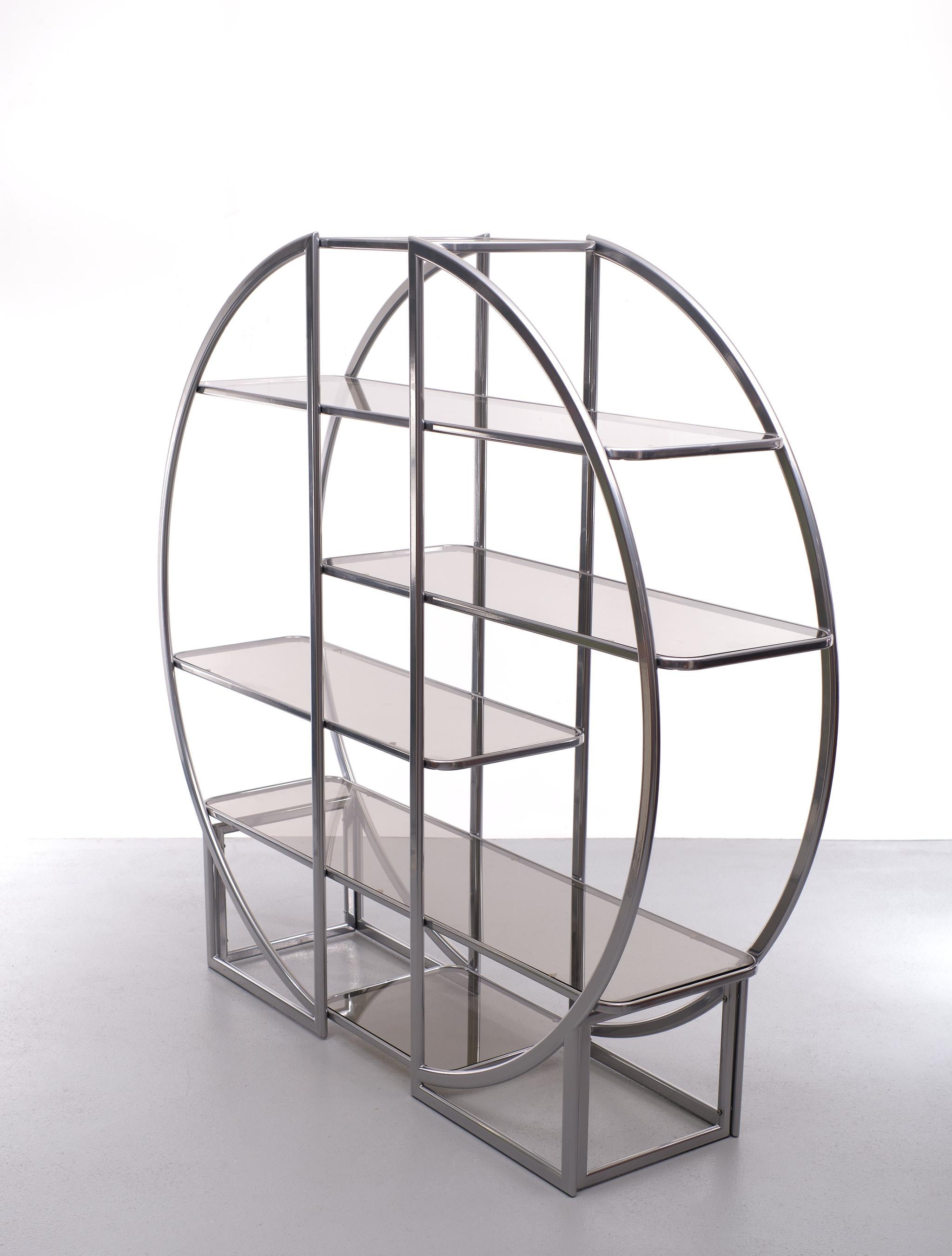 Large Round Vitrine Hollywood Regency, 1970s 2