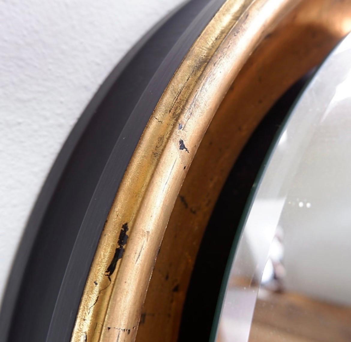 Gran aplique redondo espejo pan de oro - Años 60 en Bueno estado para la venta en Linkebeek, BE