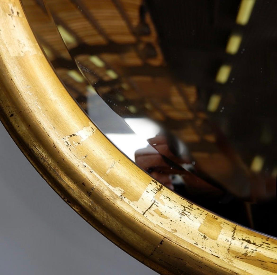 Gran aplique redondo espejo pan de oro - Años 60 en venta 1