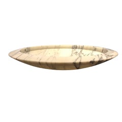 Large Round White Carrara Marble Bowl, Italy, Contemporary