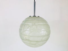 Large Round White Crystal Ice Glass Bowl by Doria, 1970s, Germany