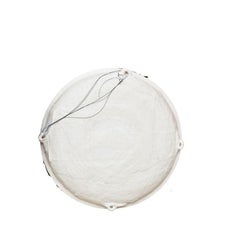 Large Round White Plaster Mirror With Bead Edge