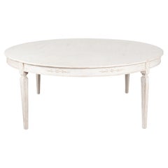Large Round White Swedish Dining Table, Reproduction