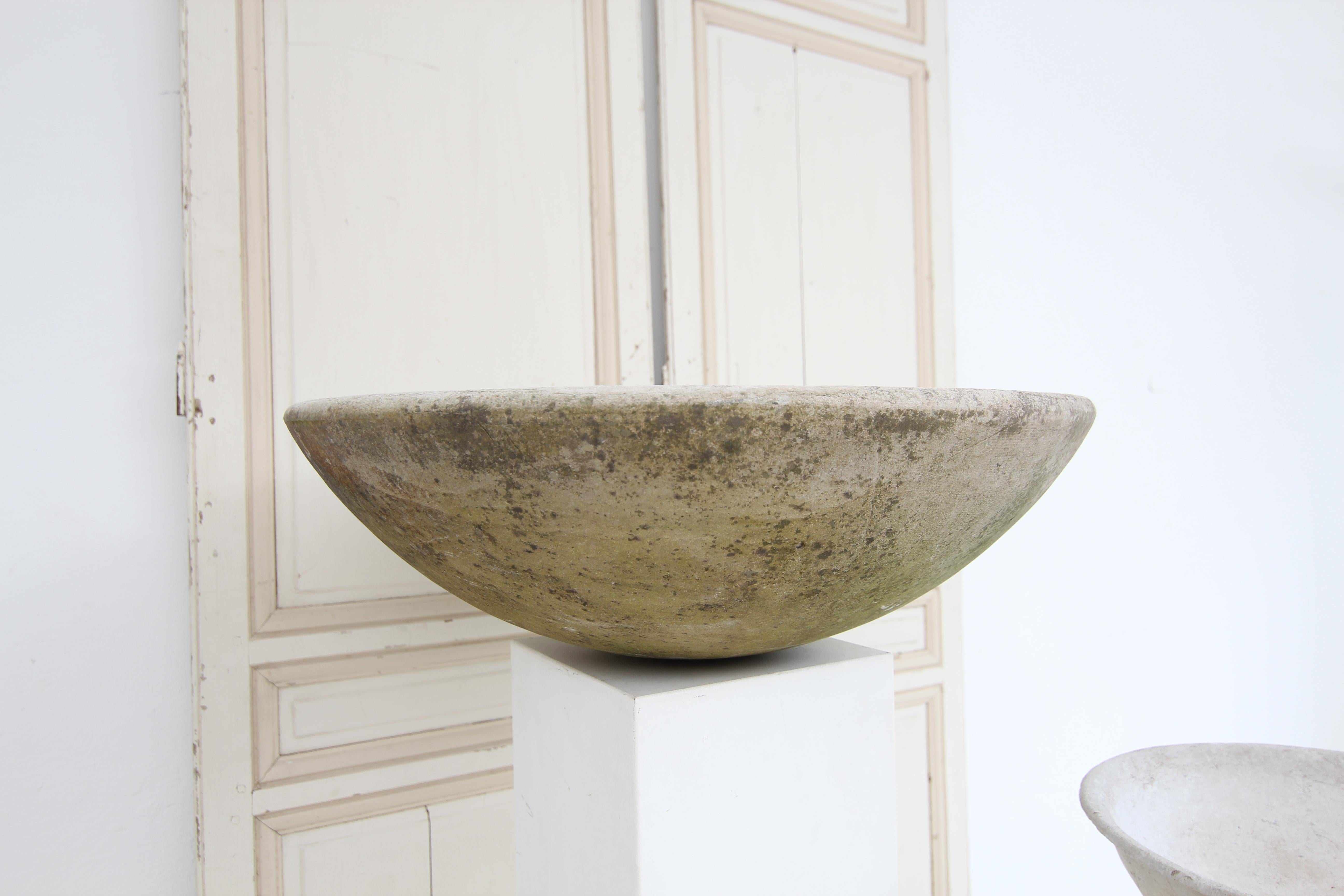 Concrete Large Round Willy Guhl Planter For Sale