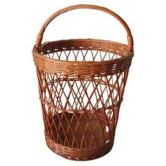 Large Round Woven Basket with Handle 