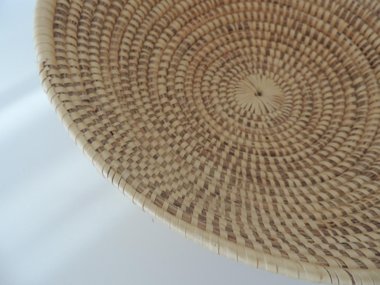 large round woven basket
